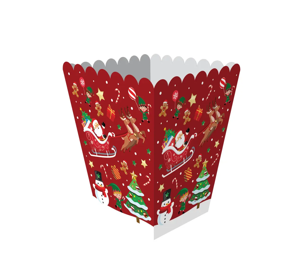 6 popcornæsker med slikstokke, 18 × 10,5 cm, pap