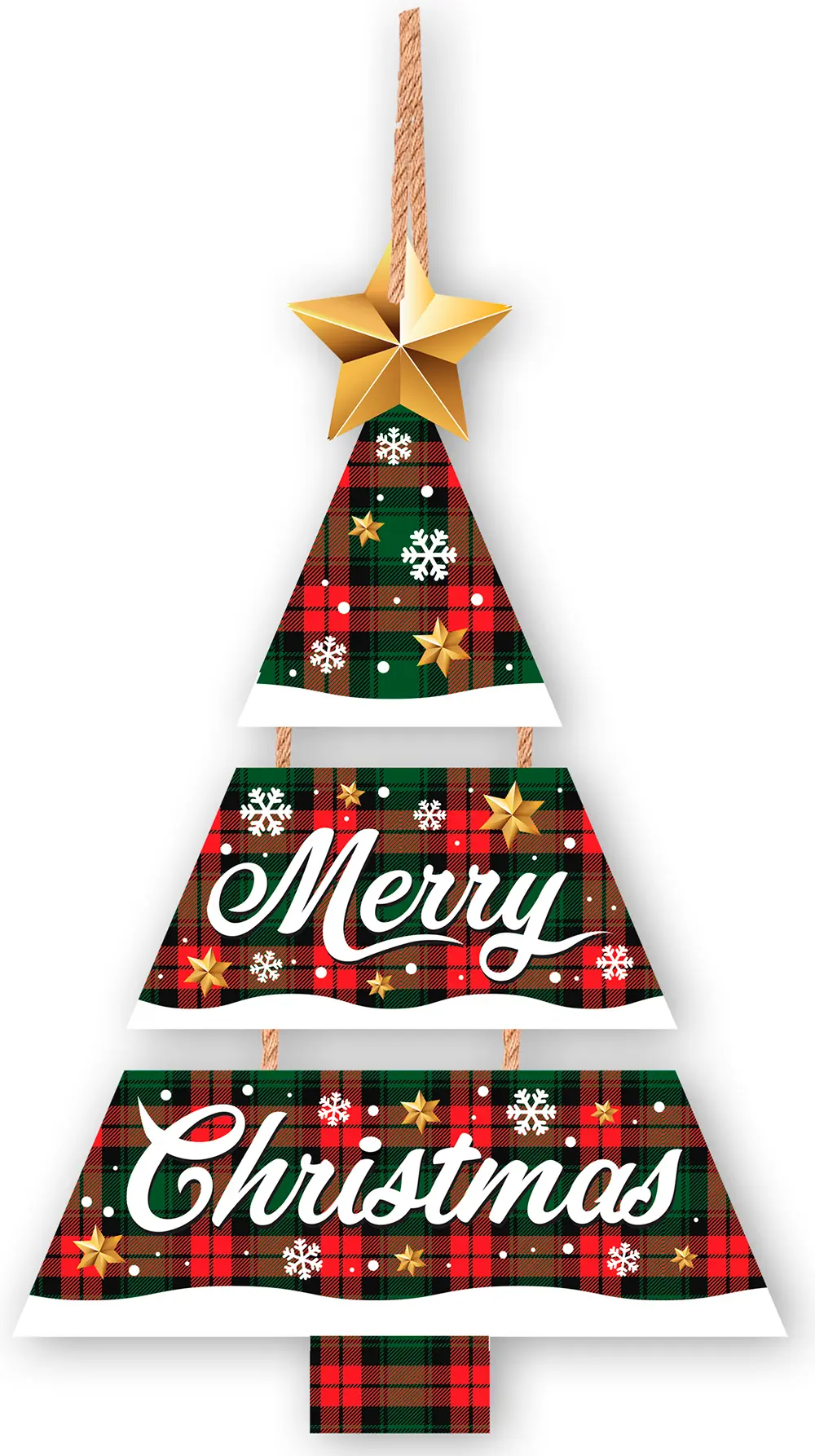 Juleskilt "Merry Christmas", 32 × 21 cm