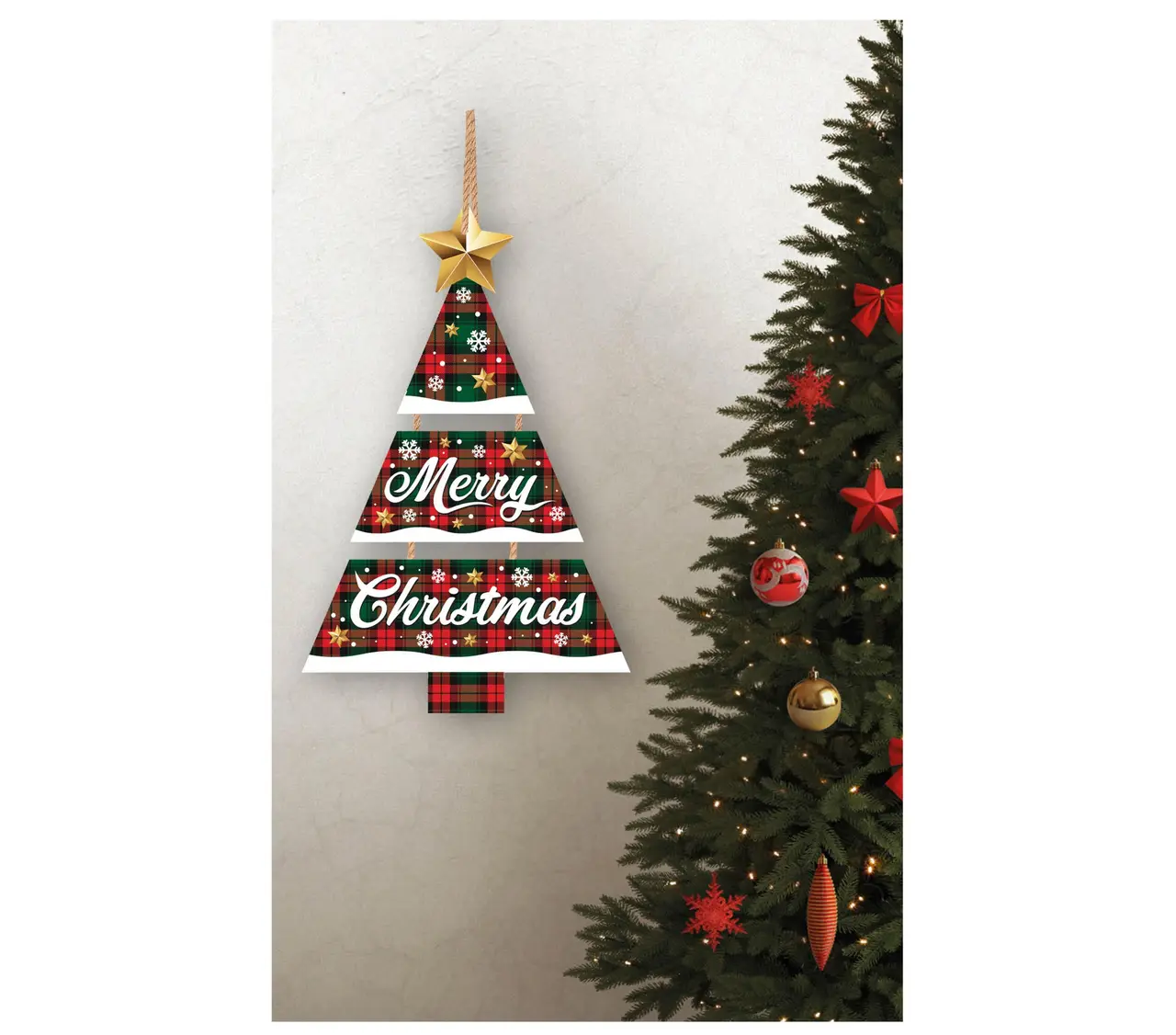 Juleskilt "Merry Christmas", 32 × 21 cm