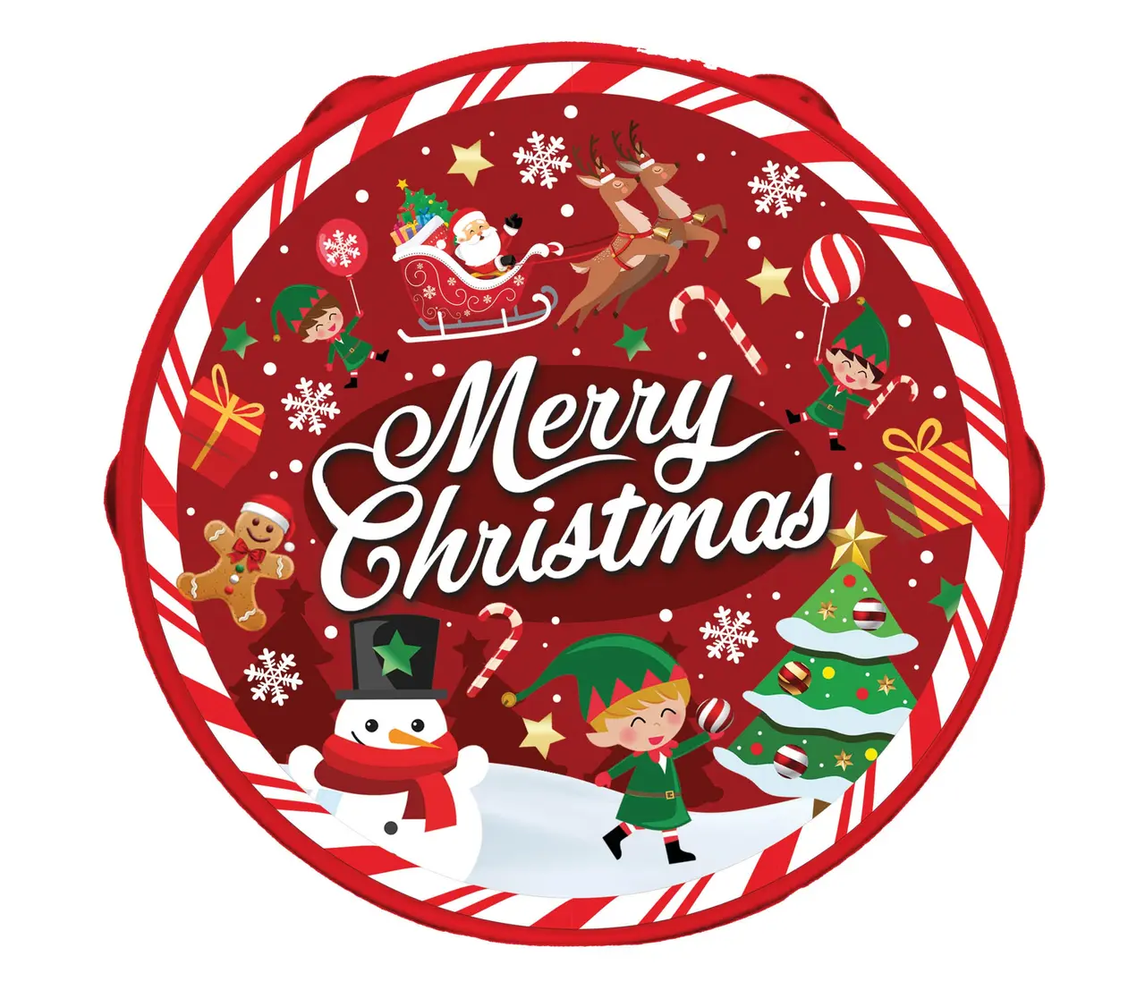 Tamburin "Merry Christmas" i PVC 13 cm