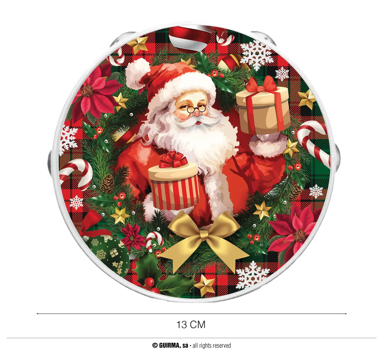 Julemandstamburin i PVC 13 cm