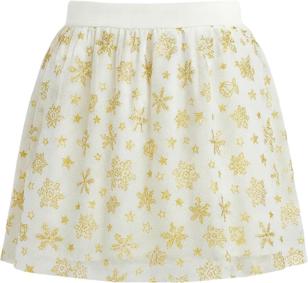 Tutu med gyldne stjerner, 30 cm, børnestørrelse