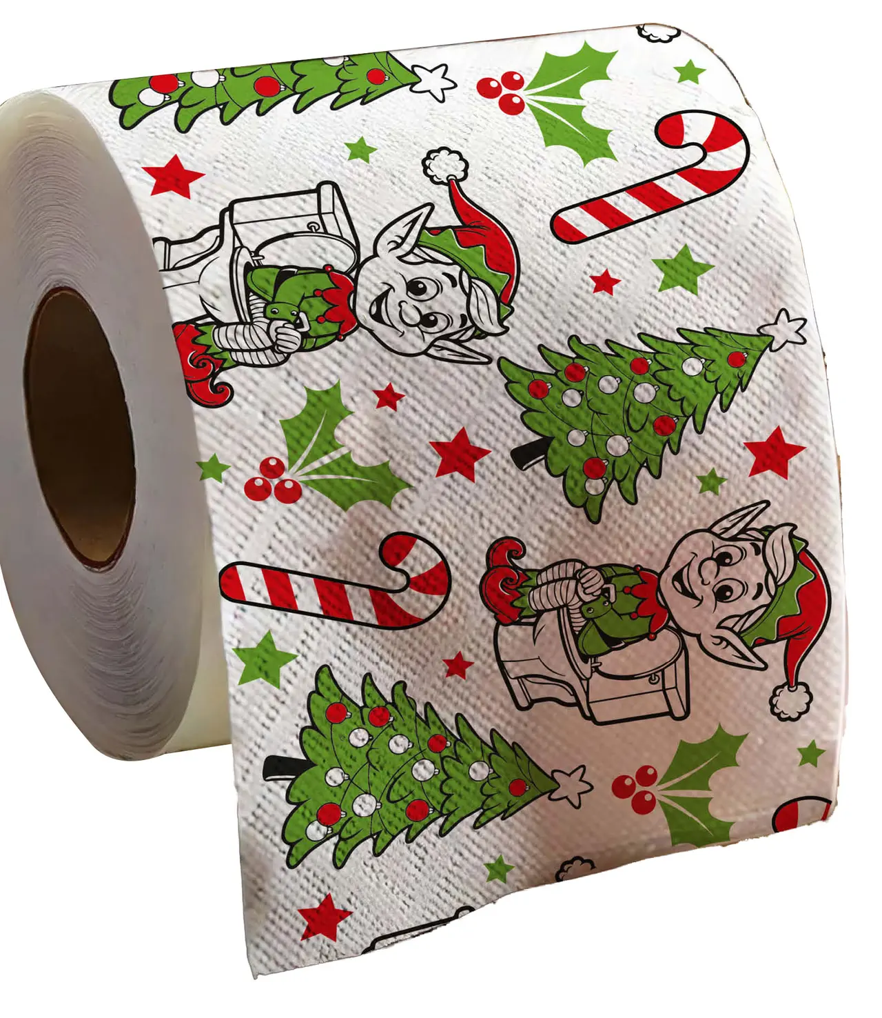 Toiletpapirrulle med nisser, 2-lags, 30 m