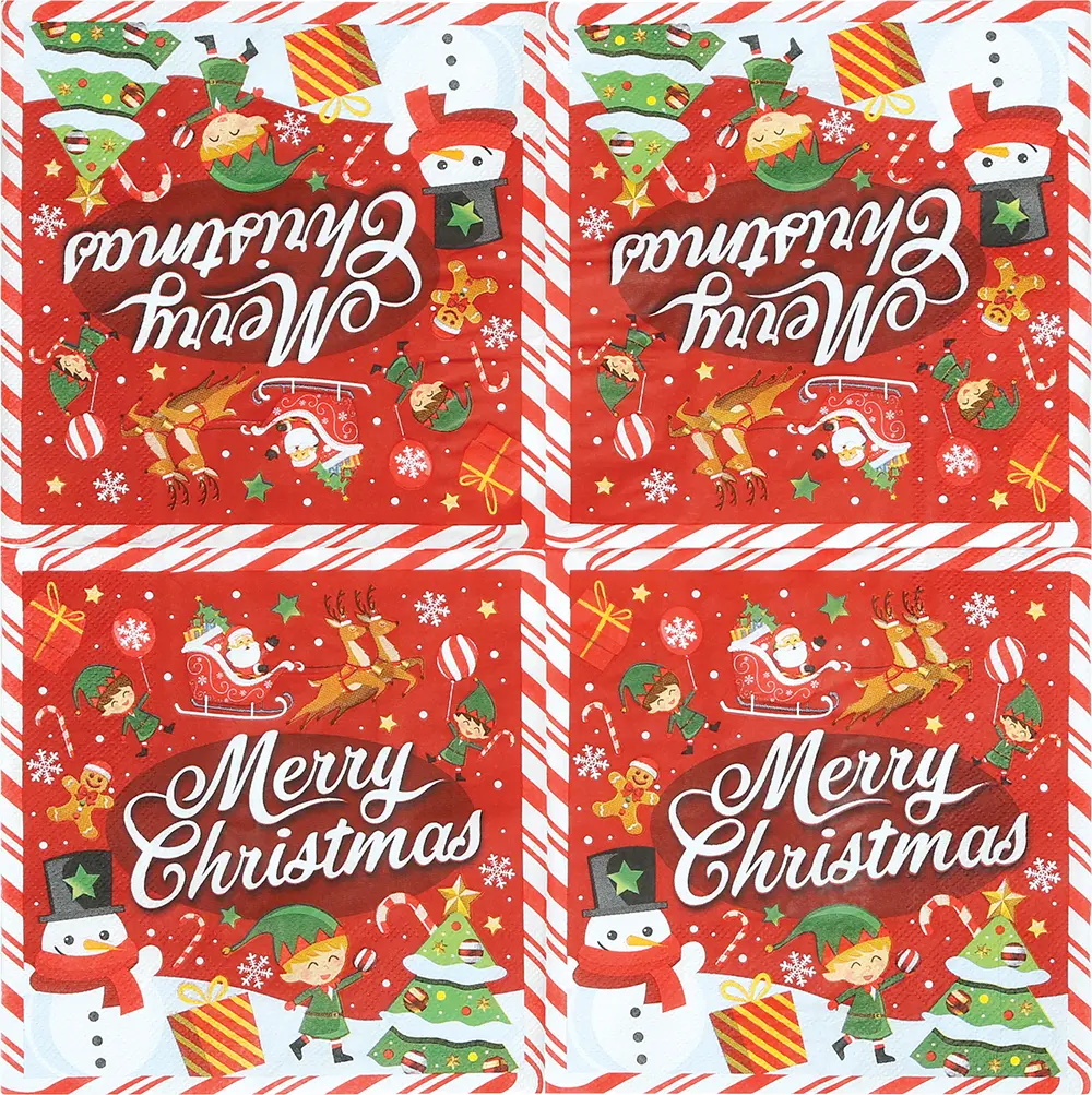 20 servietter "Merry Christmas", 16,5 × 16,5 cm