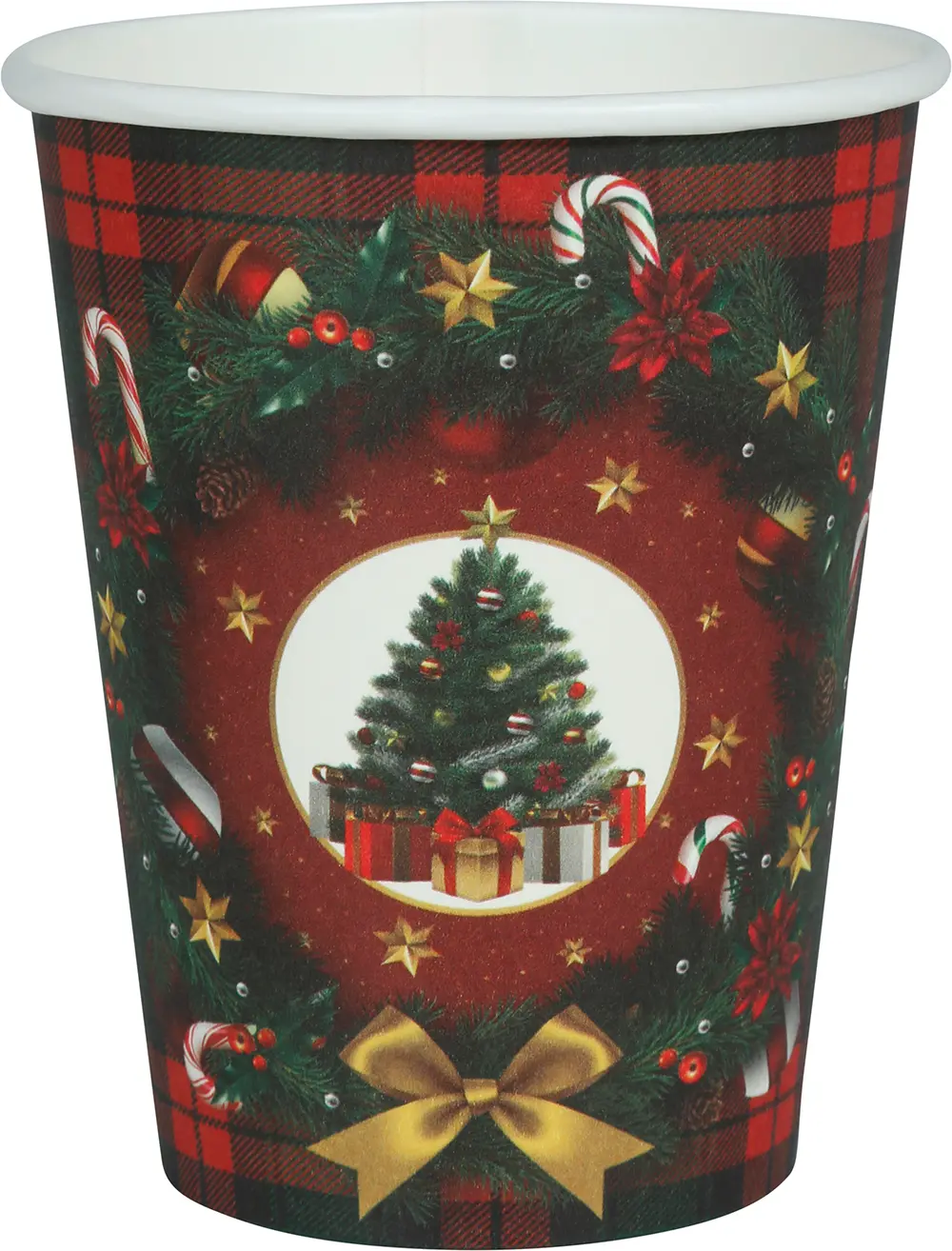 6 bægre med juletræ, 240 ml, 9 cm