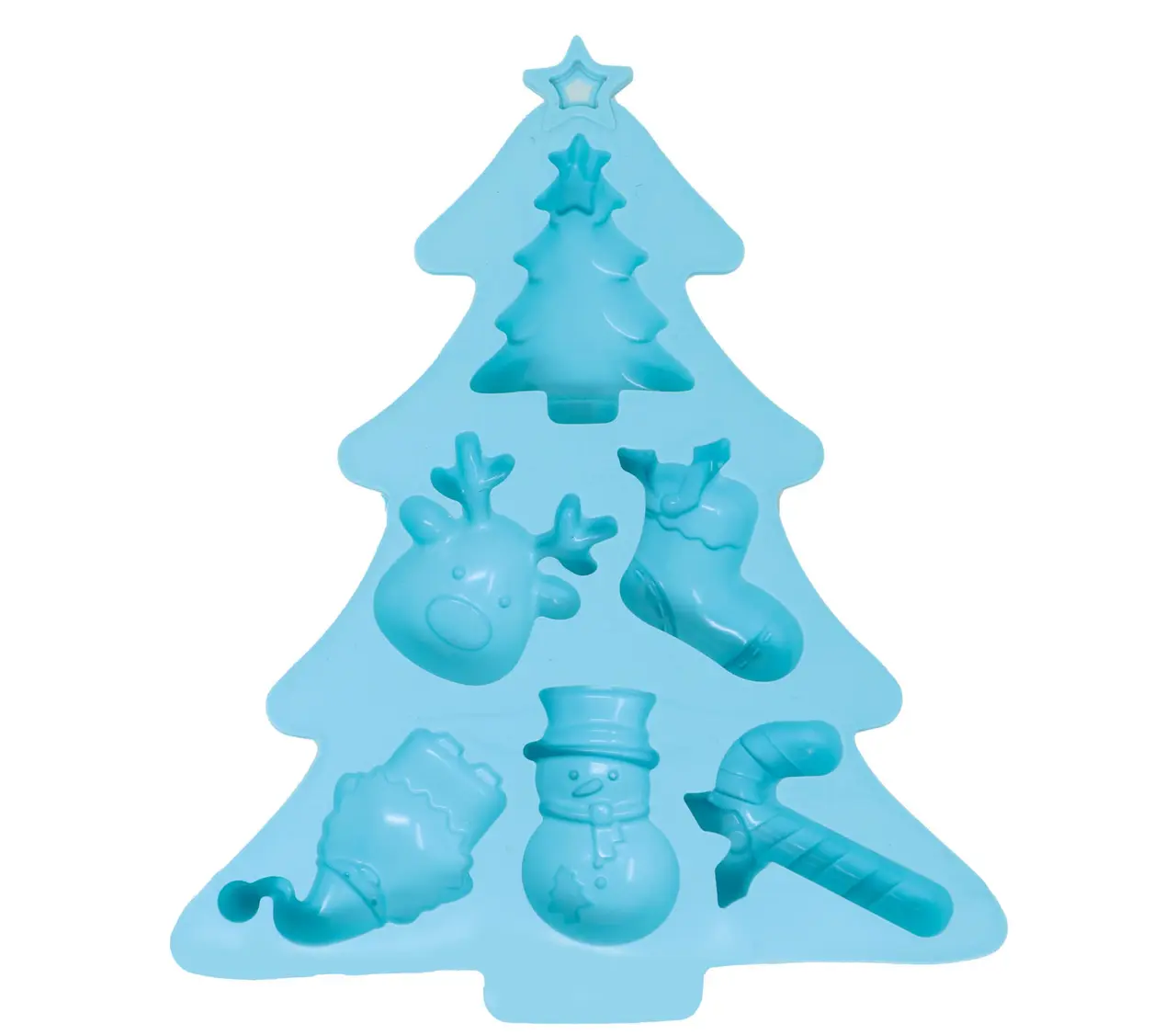 Silikonebageform til 6 småkager, juletræ, 20 × 23 cm