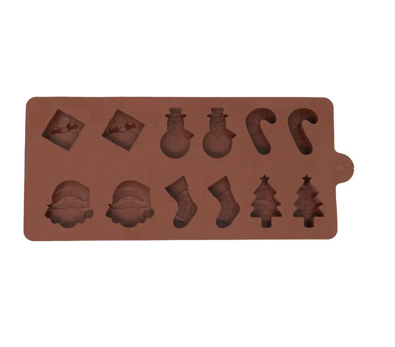Silikonebageform til 12 julesmåkager 10 × 20 cm