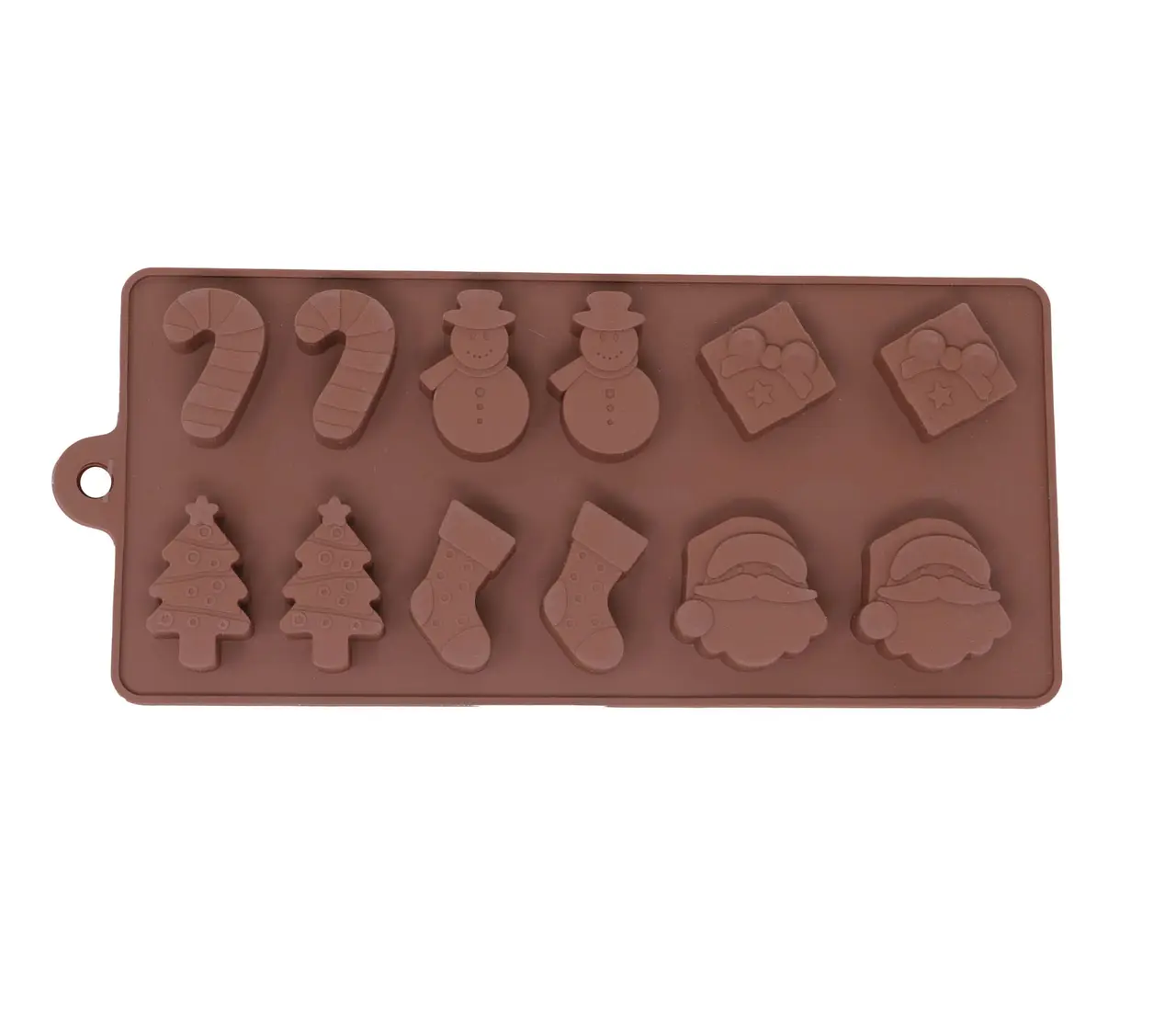 Silikonebageform til 12 julesmåkager 10 × 20 cm