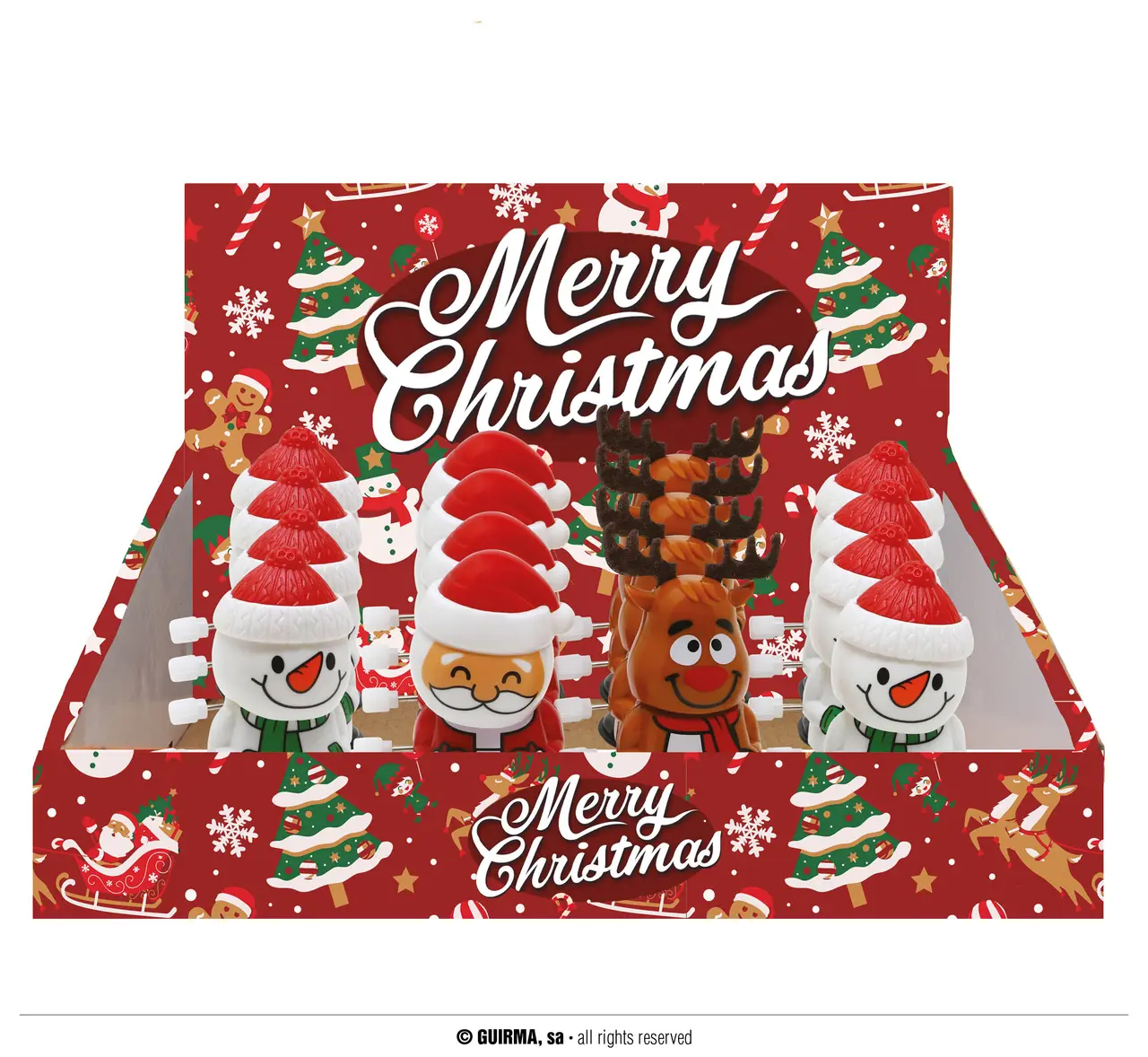 Assorteret gående julefigur, 6,5 cm