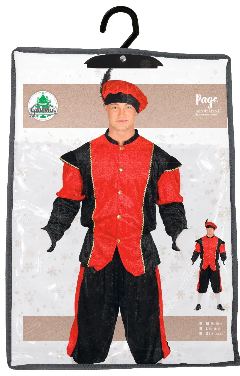 Rød page – kostume til herrer