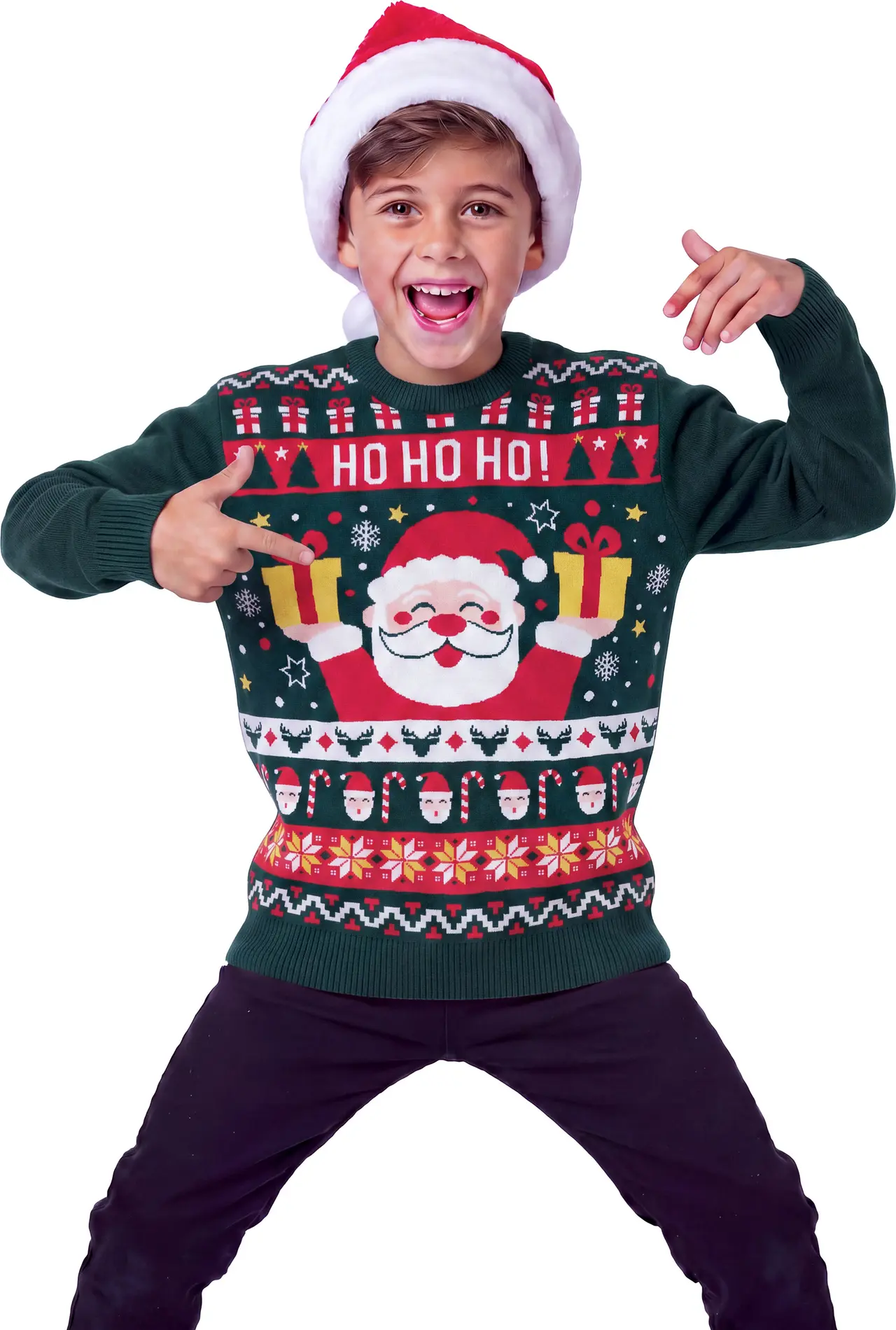 Julesweater "HO HO HO" til børn