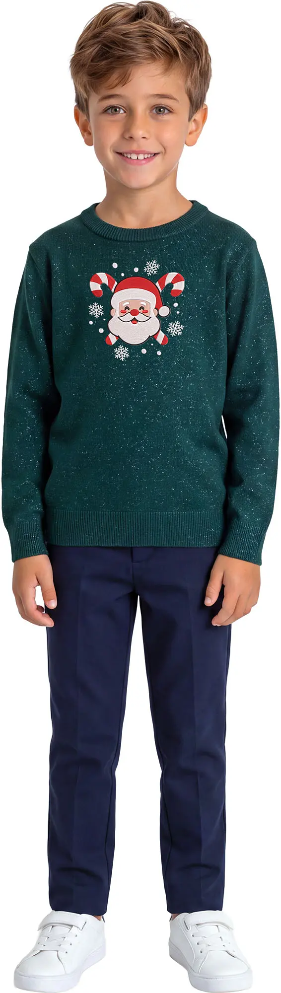 Julesweater med "Noel" i glitter til børn