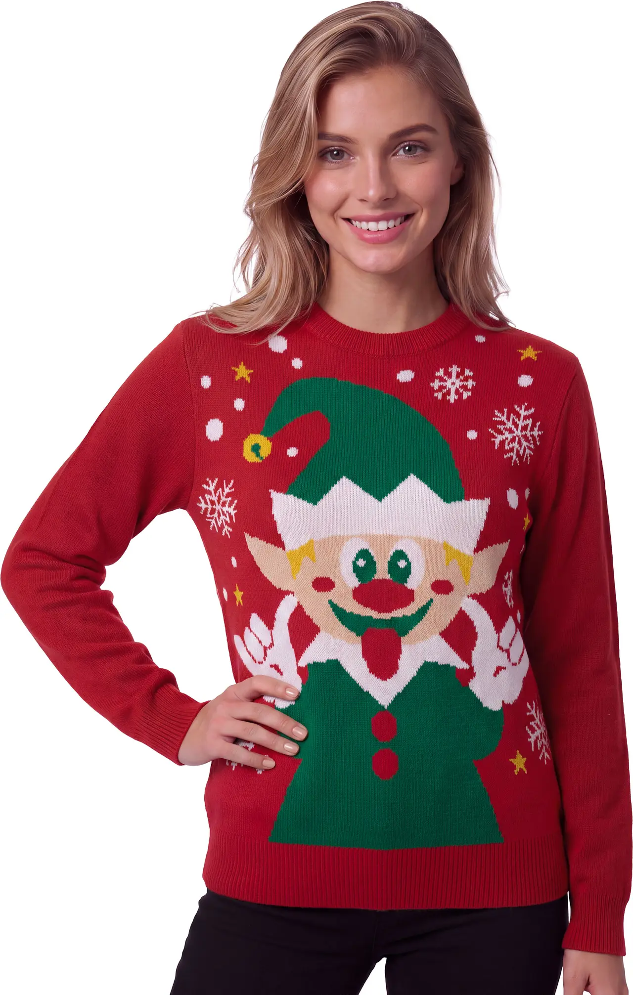 Julesweater med nisse til damer, model 41973