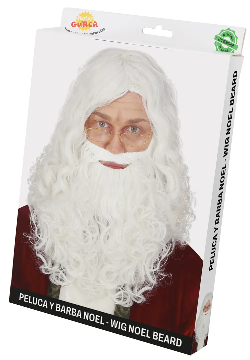 Paryk med ekstra julemandsskæg (i æske)