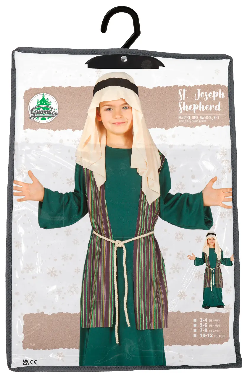 Sankt Josef/hyrde, grøn – kostume til drenge