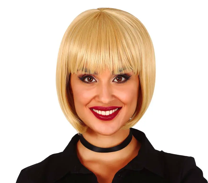 Mellemlang blond paryk (i æske)