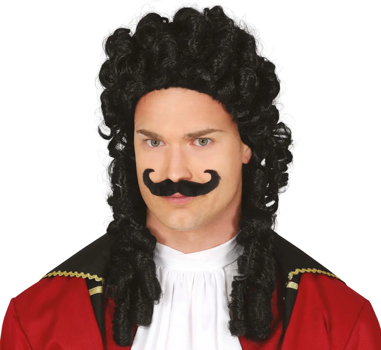 Piratkaptajnparyk med overskæg (i æske)