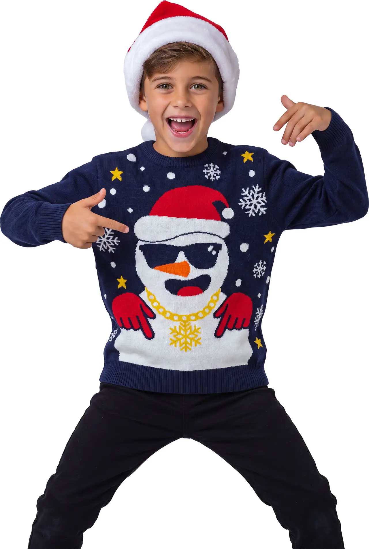 Julesweater med sej julemand til børn