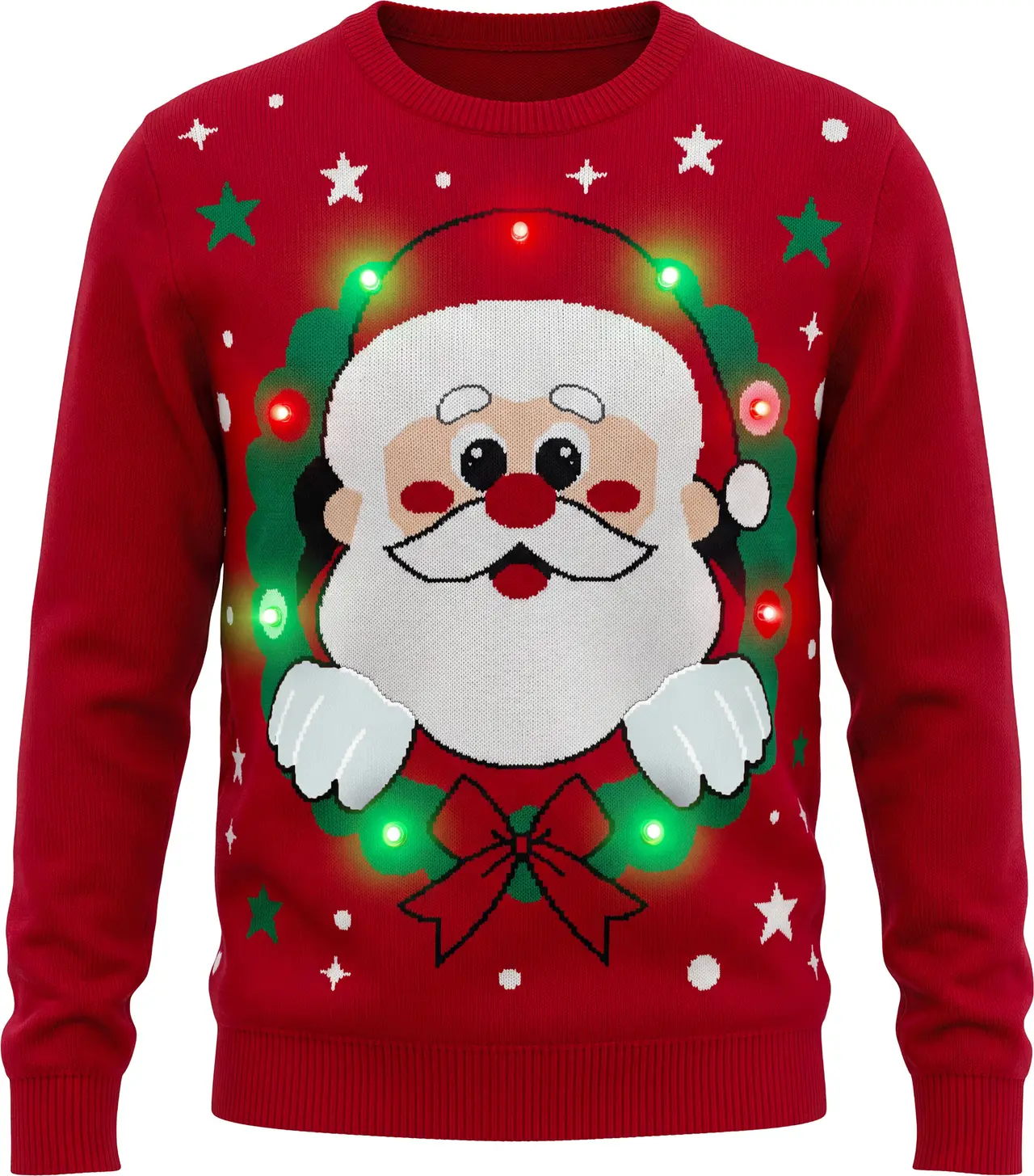 Julemandssweater med 12 LED-lys til herrer