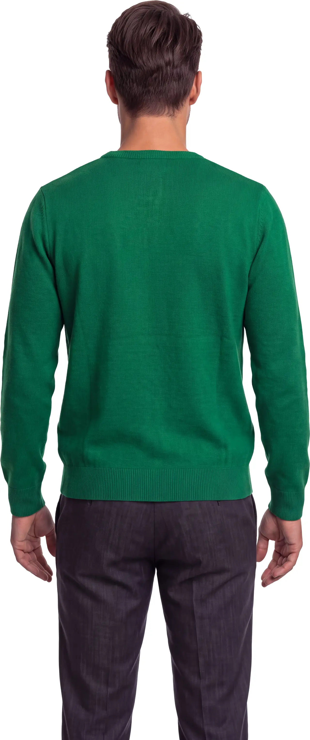 Sweater med nisse og 12 LED-lys til herrer