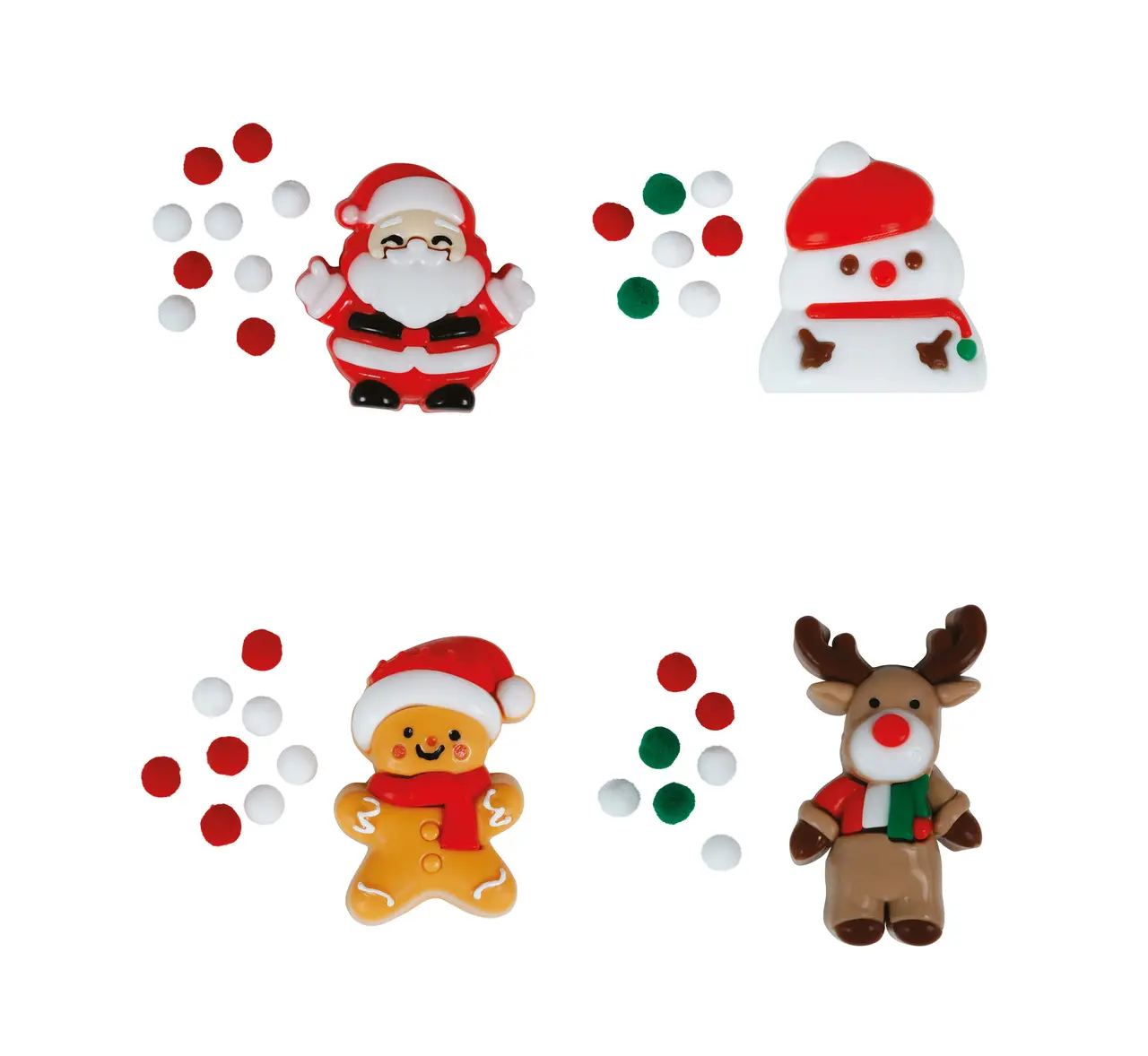 Assorteret julefigur i gummi, 9 × 8 cm