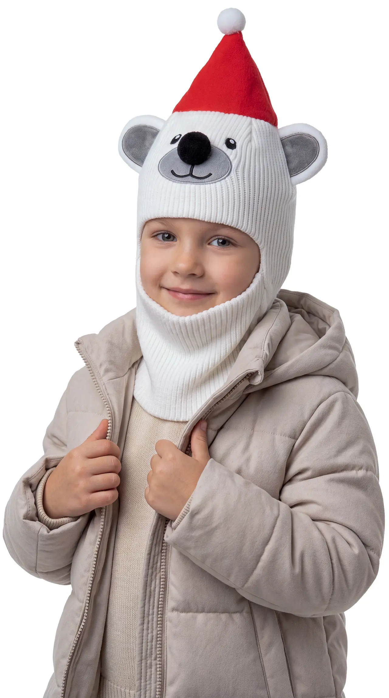 Elefanthue med isbjørn, til børn, unisex