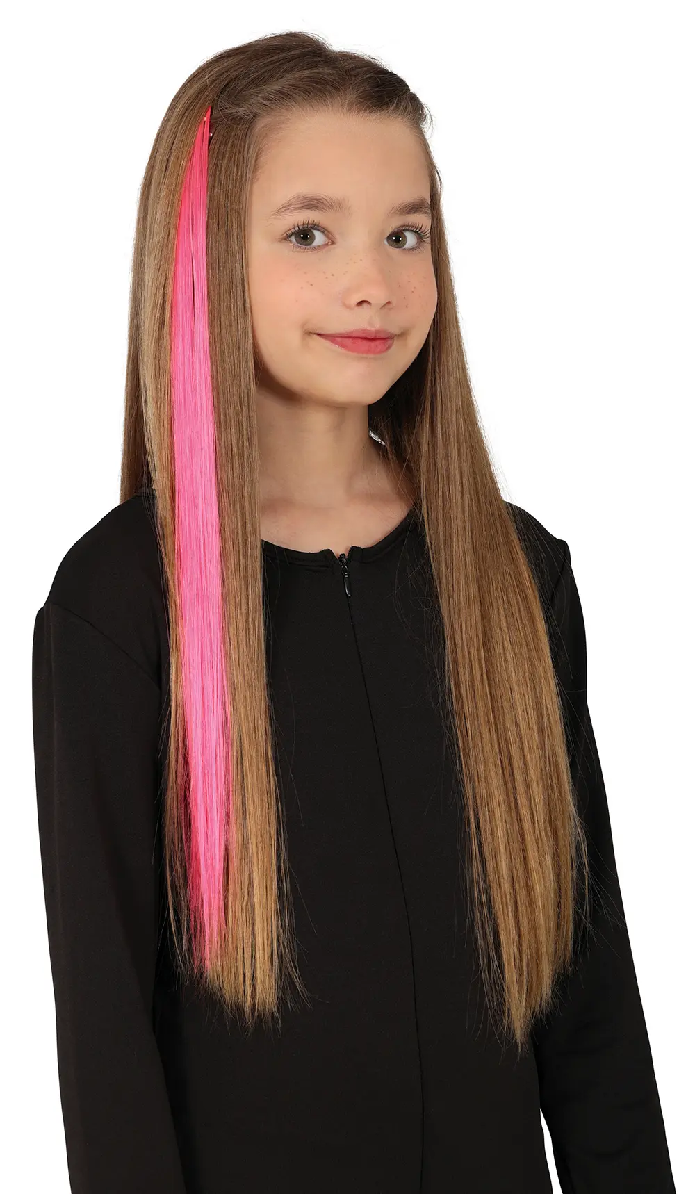 3 hår-extensions, 50 cm, pink