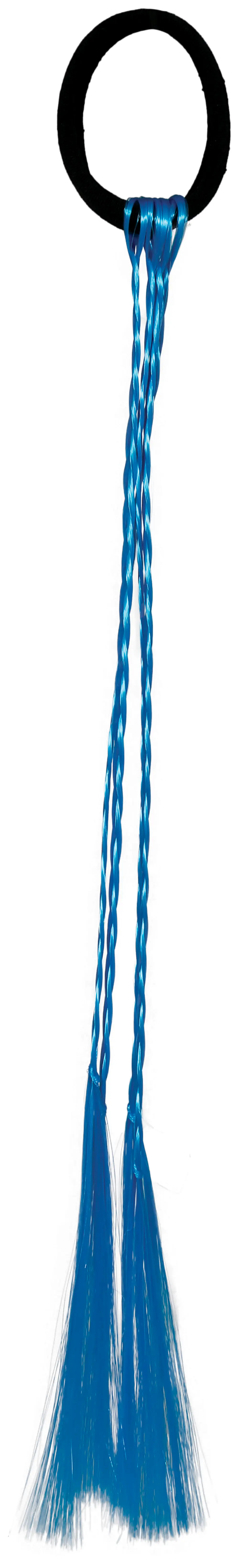 3 flettede hår-extensions, 35 cm, blå