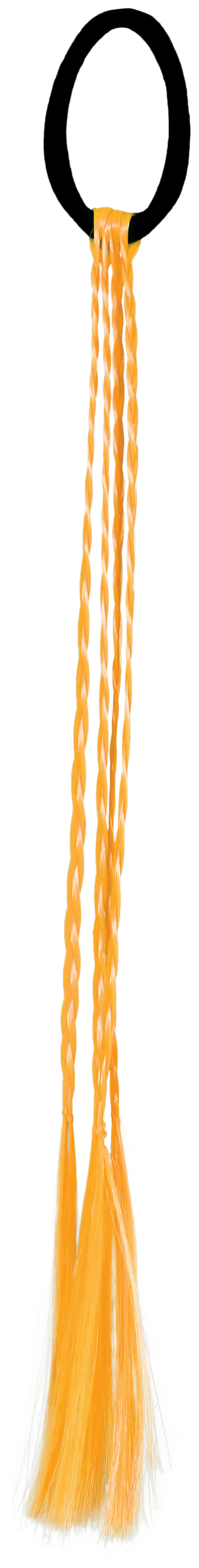 3 flettede hår-extensions, 35 cm, orange