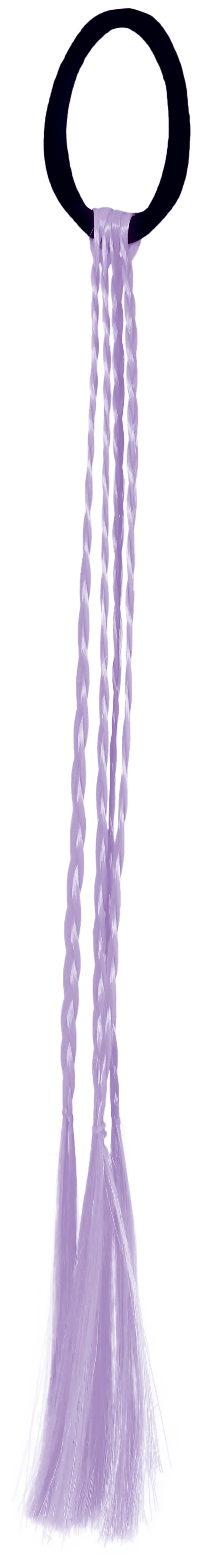 3 flettede hår-extensions, 35 cm, lilla