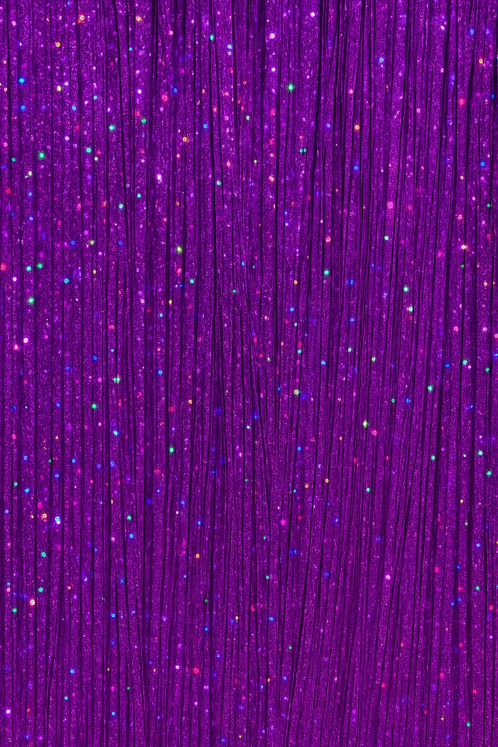 3 hår-extensions med glitter, 50 cm, klar lilla