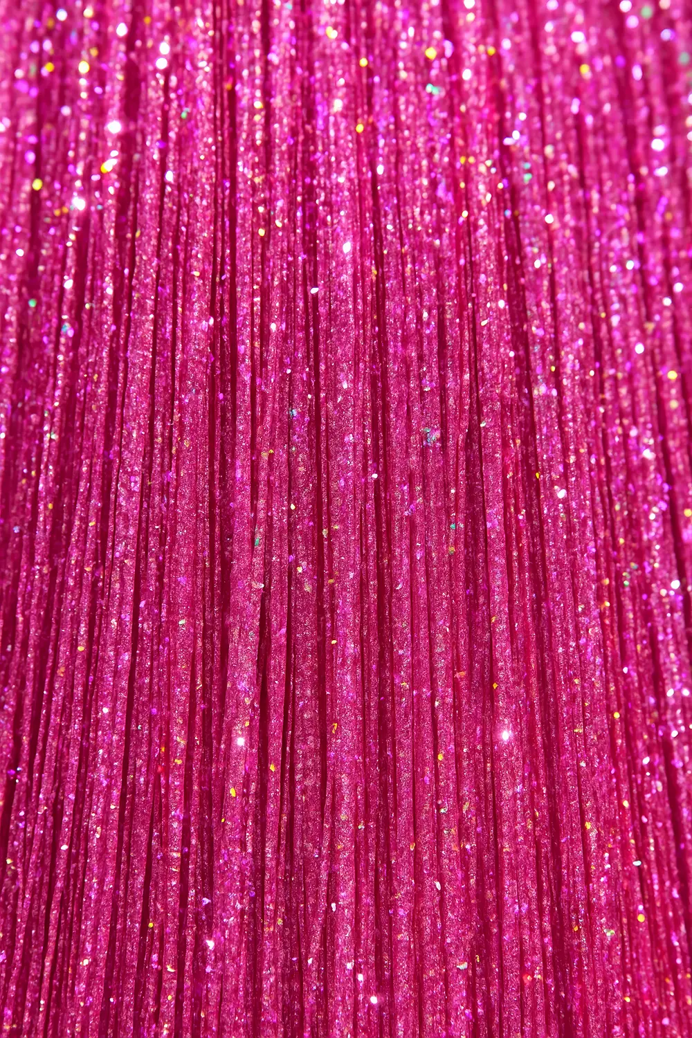 3 hår-extensions med glitter, 50 cm, pink