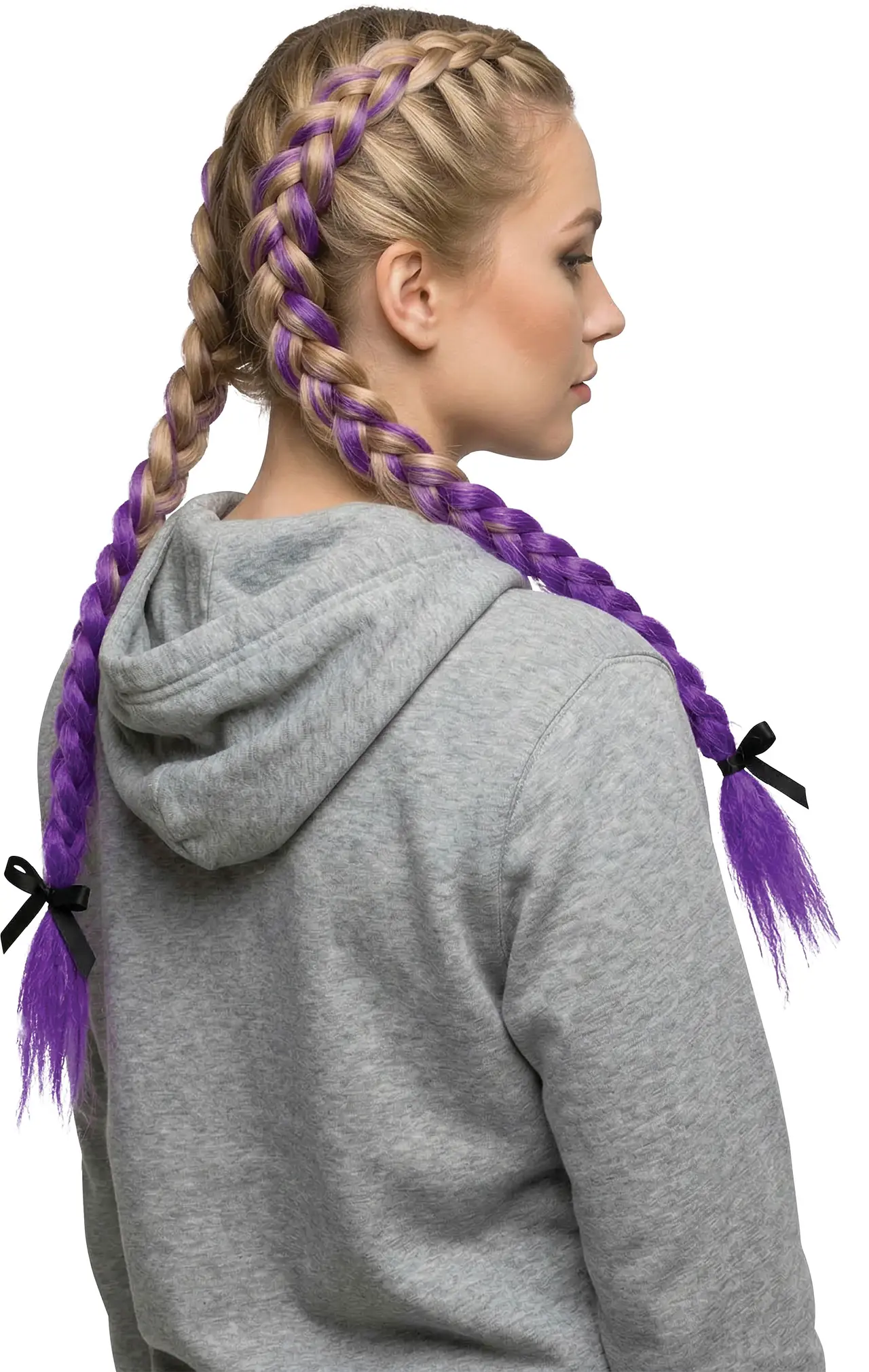 Hårlok, lilla, 60 cm
