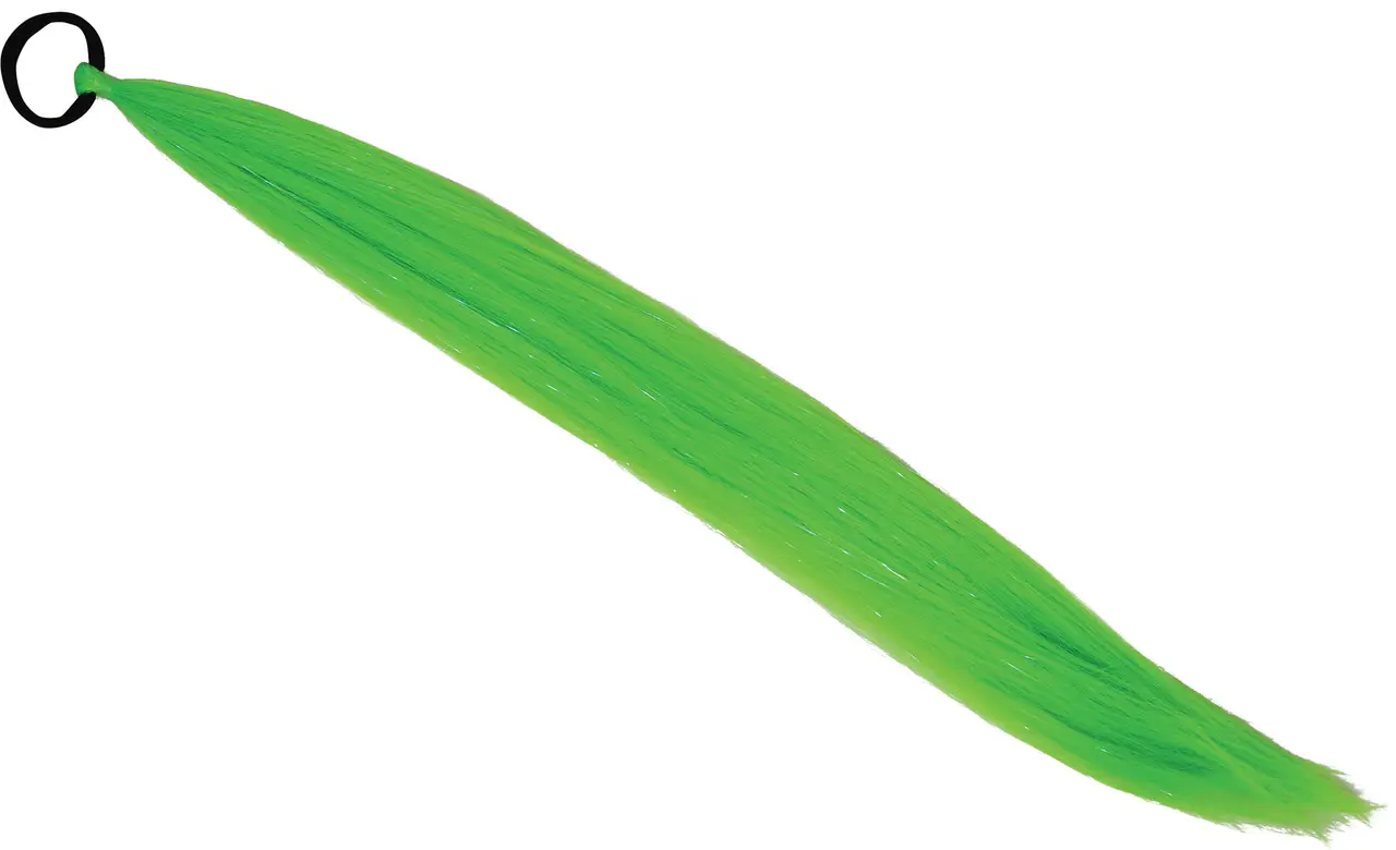 Hårextension med sølvlametta, grøn, 70 cm