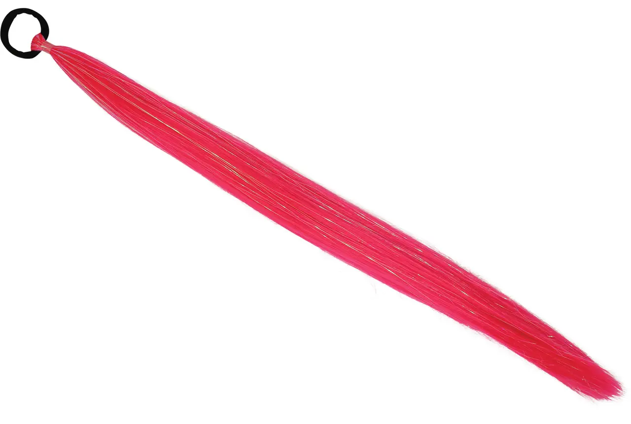 Hårextension med sølvlametta, fuchsiafarvet, 70 cm