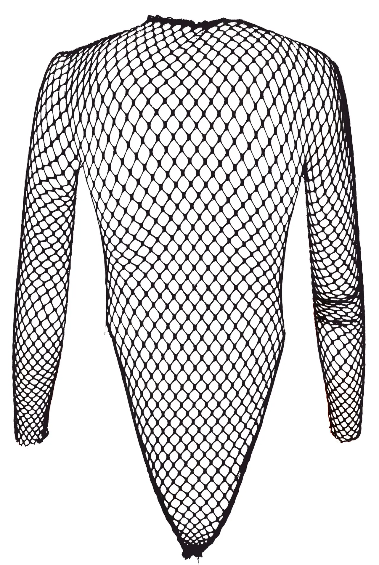Sexet langærmet mesh-body, sort