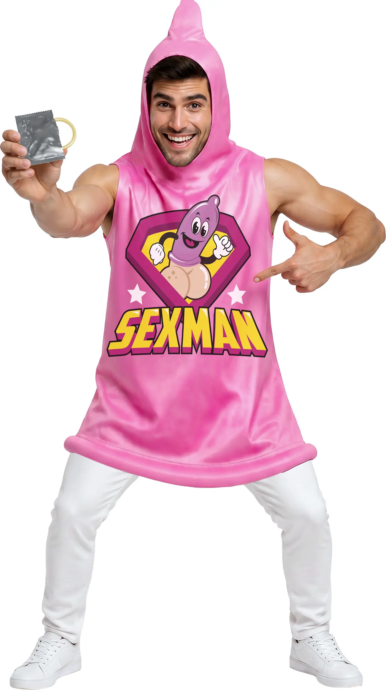 Sexman-T-shirt med hætte