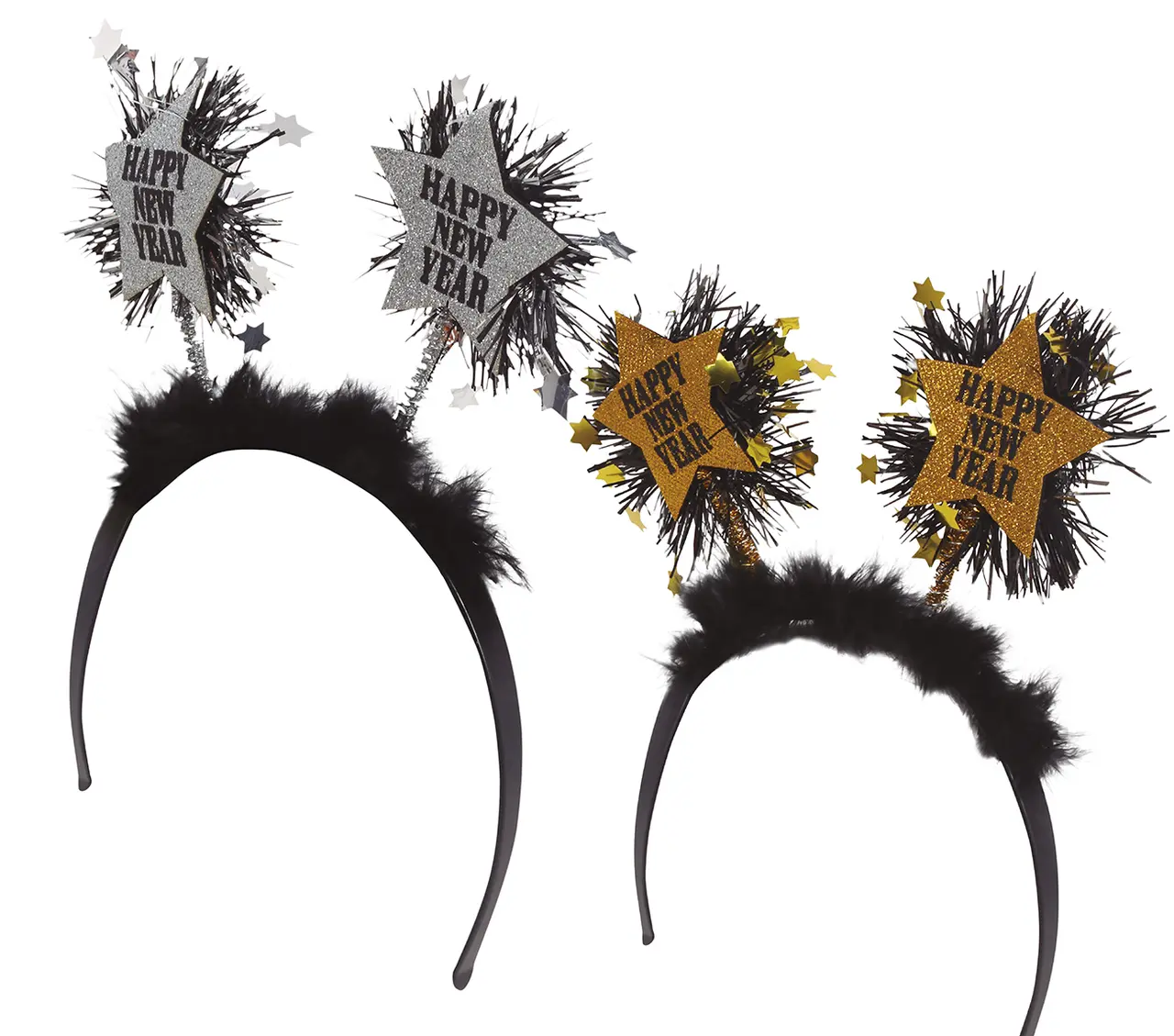 Stjernehårbøjle "Happy New Year", assorteret