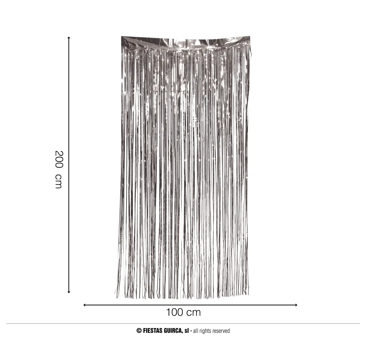 Sølvfarvet forhæng 100 × 200 cm