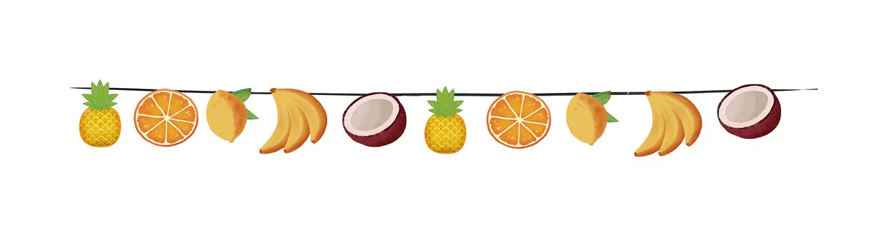 Frugtguirlande, 15 stk., 300 cm