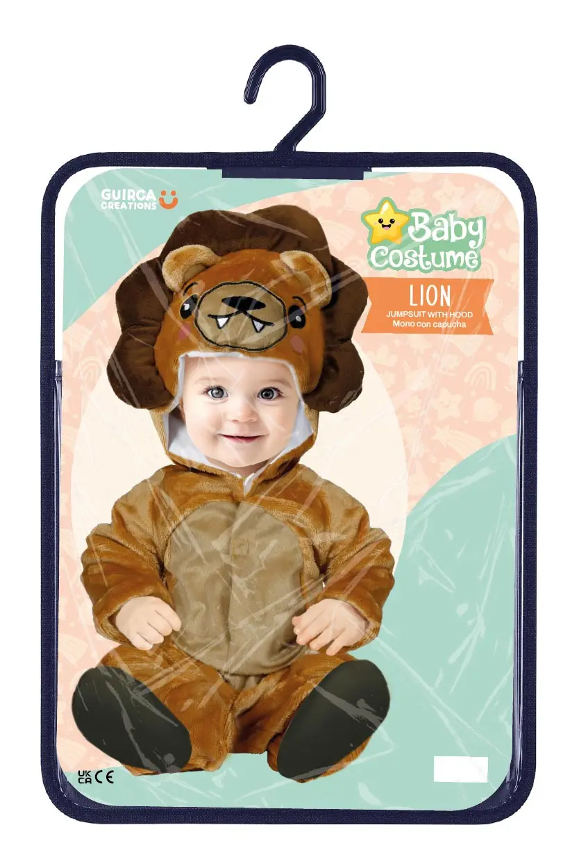 Løve – kostume til baby, orange og brun