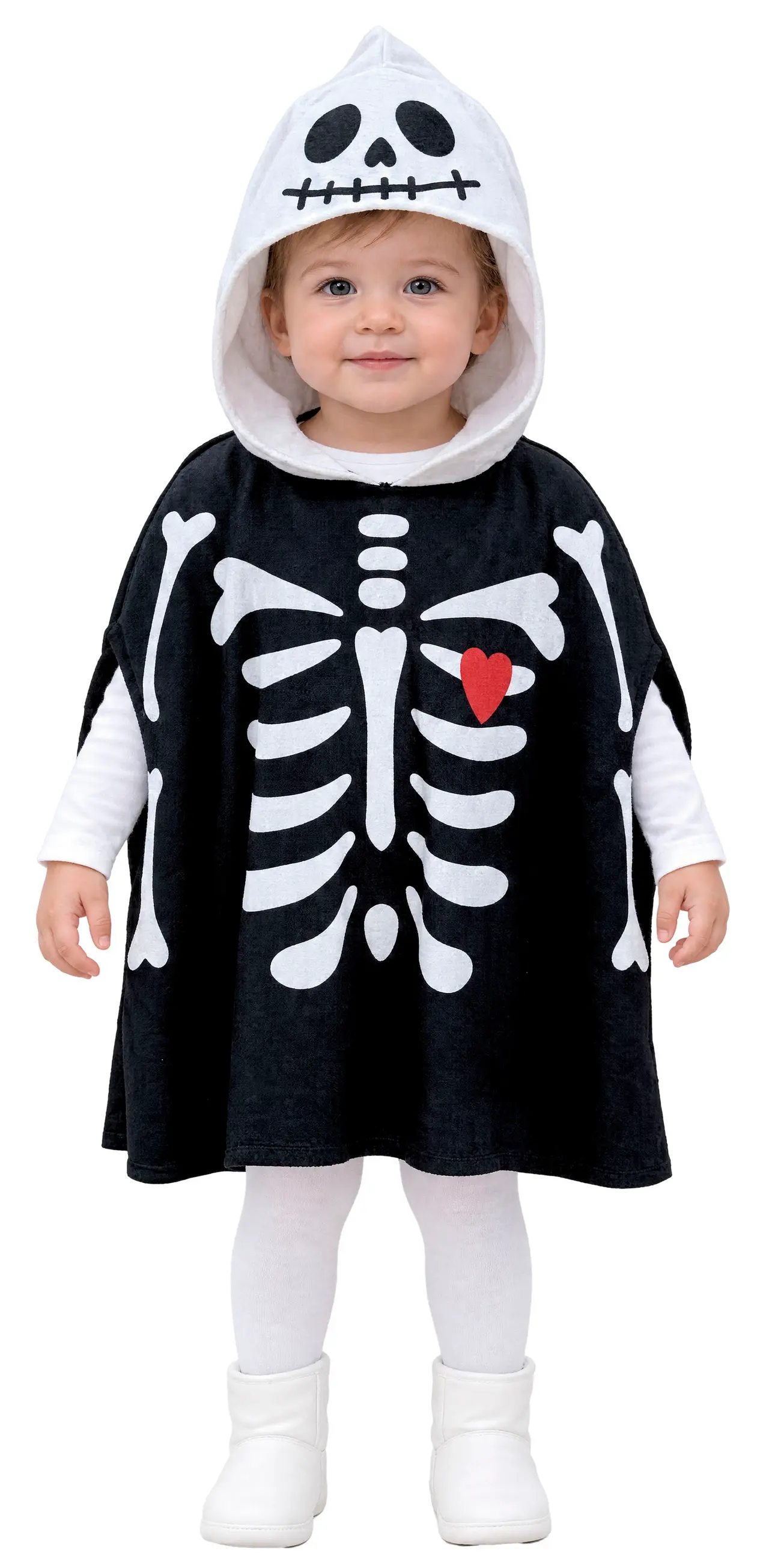 Skeletponcho – kostume til baby
