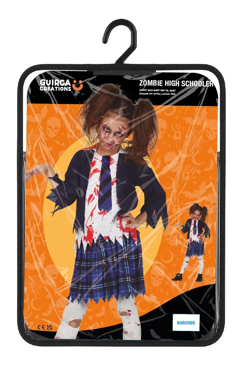 Zombie-gymnasieelev – kostume til piger
