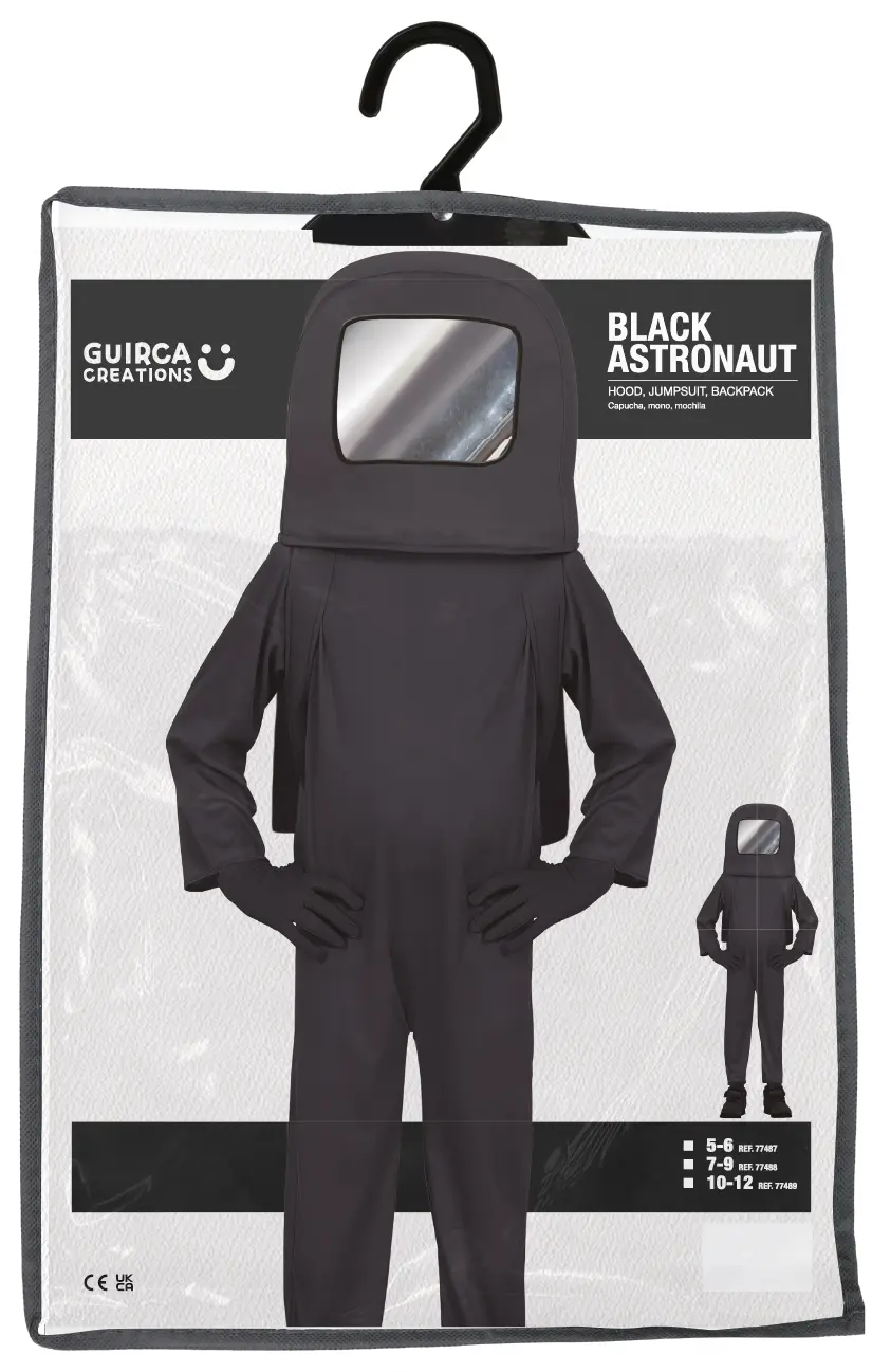 Sort astronaut – kostume til børn