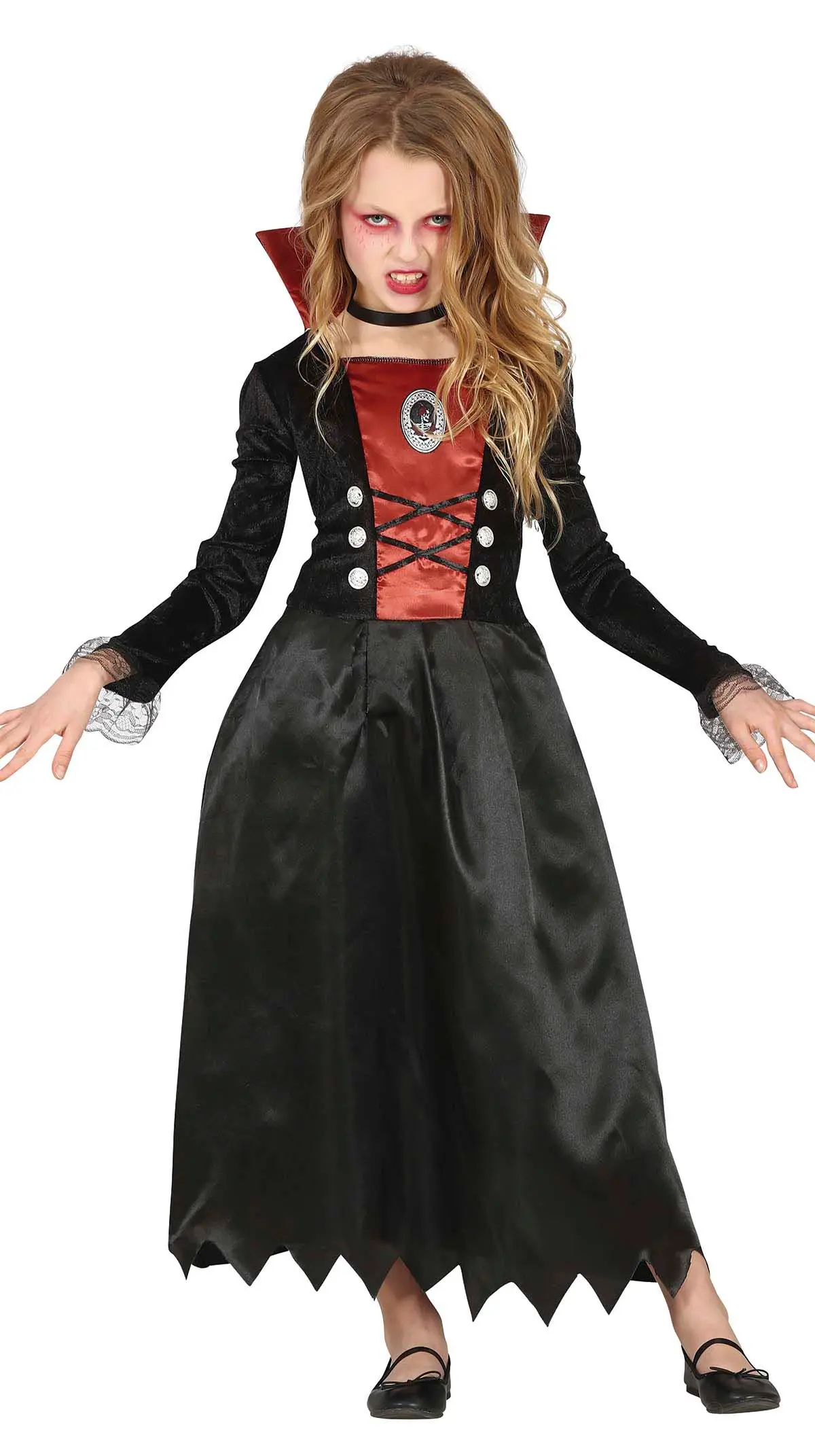 Vampyr – kostume til piger, sort og bordeaux, model 77624