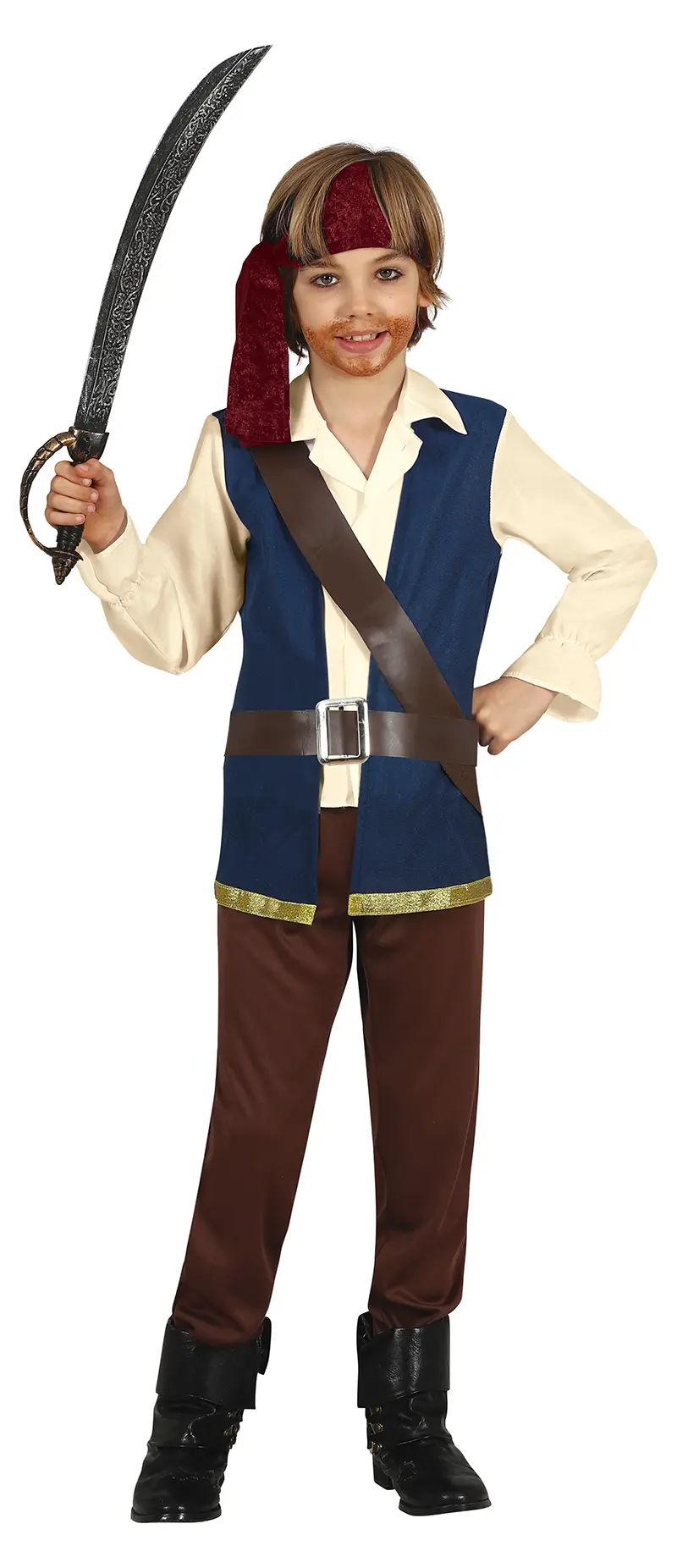 Pirat – kostume til drenge, brun og beige