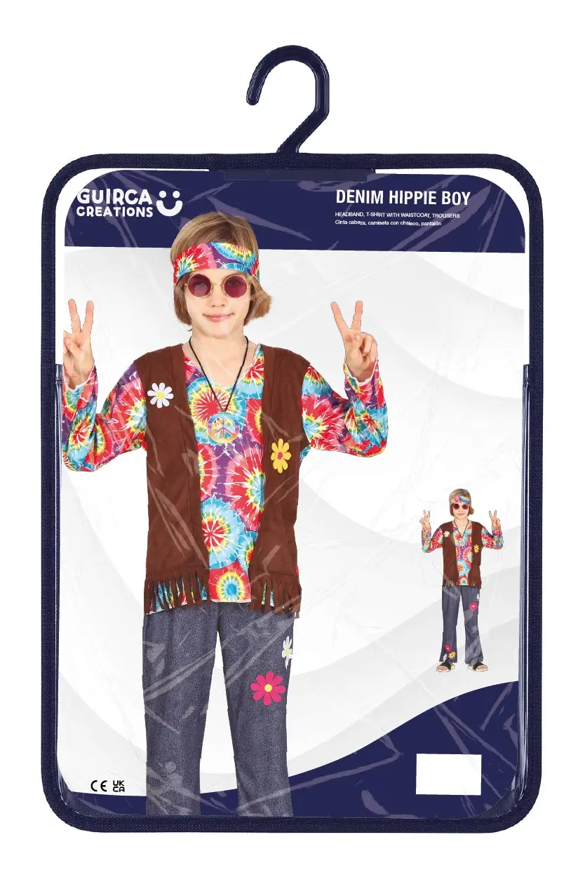 Hippie – kostume til drenge, flerfarvet, model 77748
