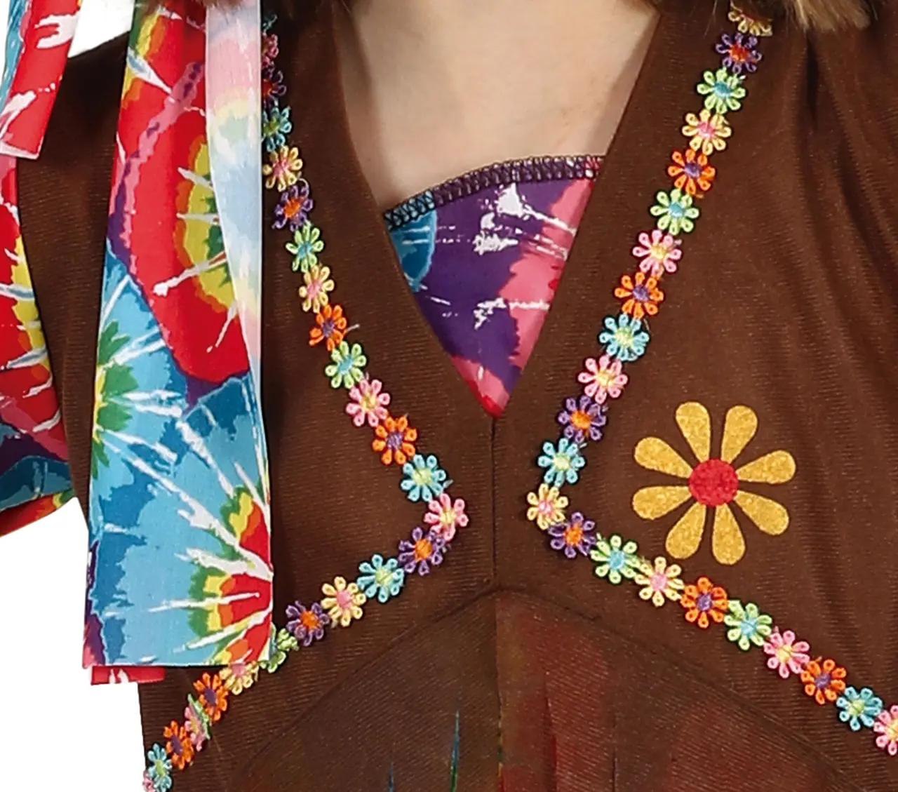 Hippie – kostume til piger, flerfarvet, model 77751