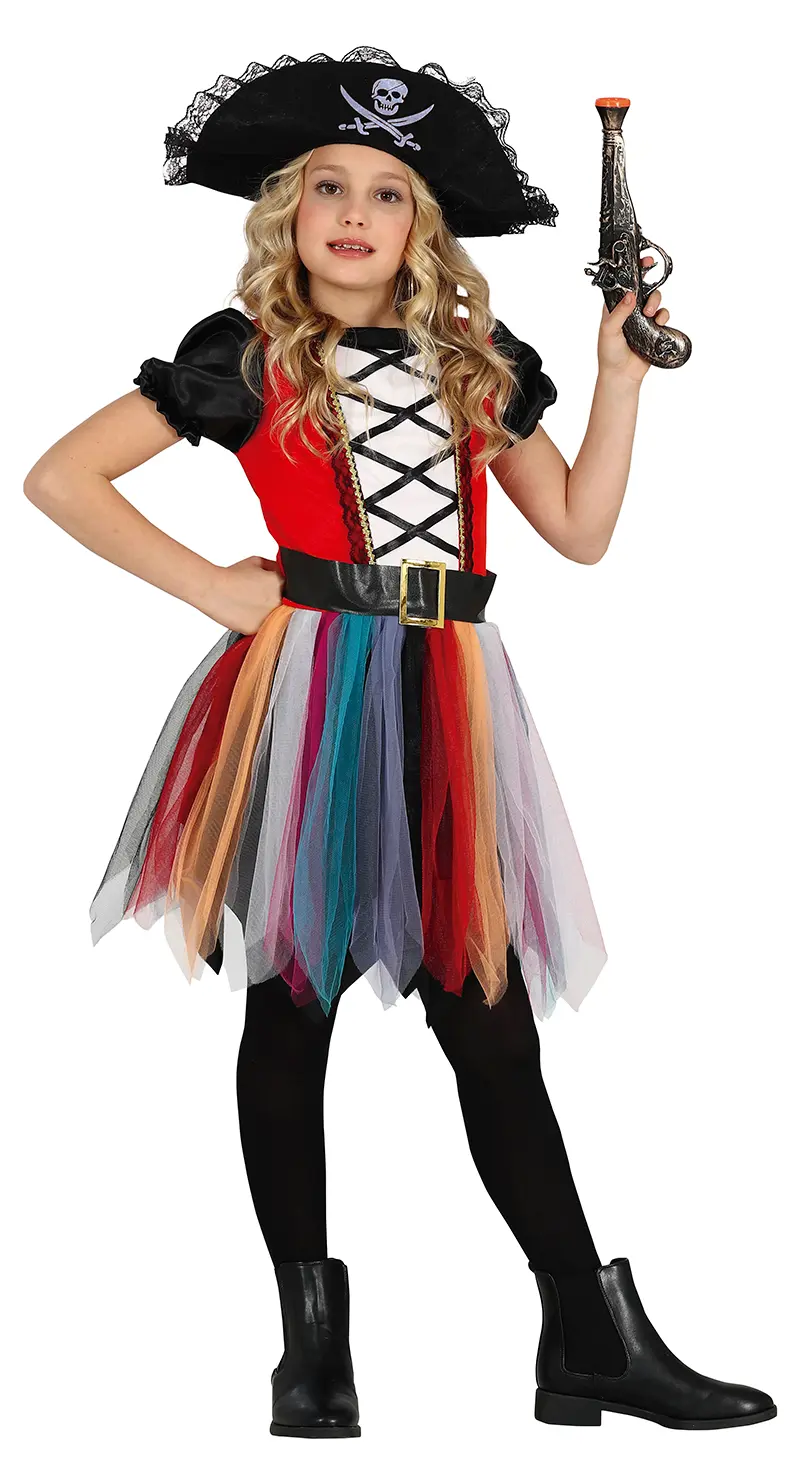Pirat – kostume til piger, flerfarvet, model 77775
