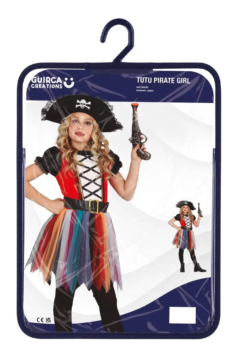 Pirat – kostume til piger, flerfarvet, model 77775